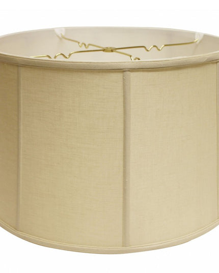 15" Pale Brown Throwback Drum Linen Lampshade