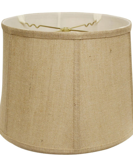 17" Golden Fiber Throwback Drum Burlap Lampshade