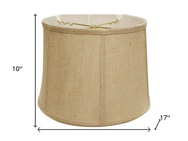 17" Golden Fiber Throwback Drum Burlap Lampshade