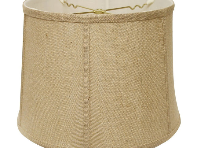17" Golden Fiber Throwback Drum Burlap Lampshade