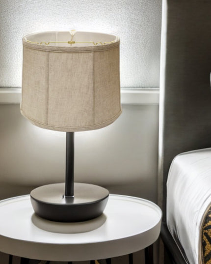 17" Cream Throwback Drum Linen Lampshade