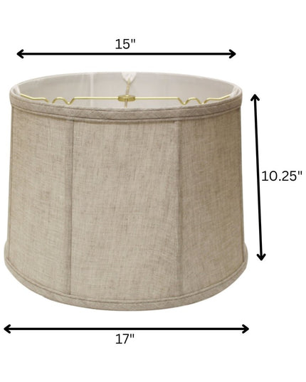 17" Cream Throwback Drum Linen Lampshade