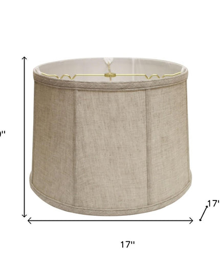 17" Cream Throwback Drum Linen Lampshade