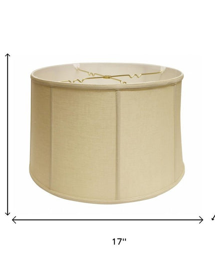 17" Pale Brown Throwback Drum Linen Lampshade