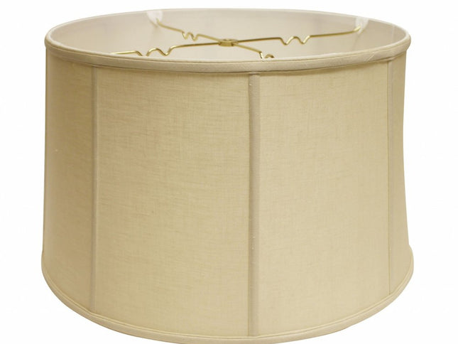 17" Pale Brown Throwback Drum Linen Lampshade