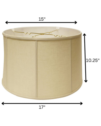 17" Pale Brown Throwback Drum Linen Lampshade