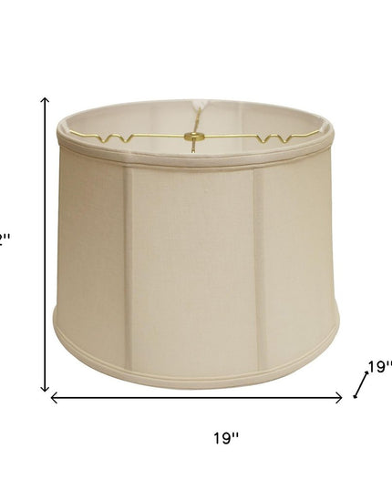 19" Off White Throwback Drum Linen Lampshade