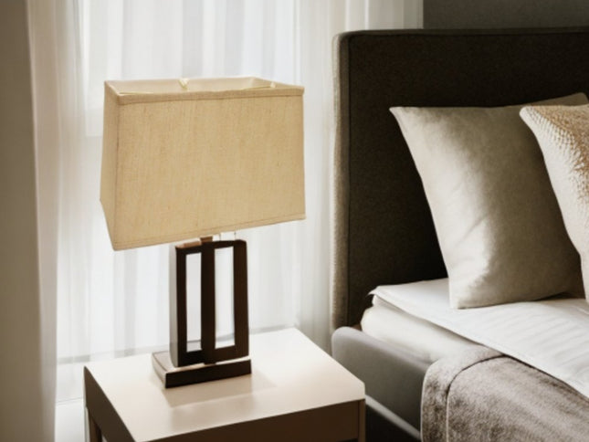 16" Golden Fiber Throwback Rectangle Burlap Lampshade