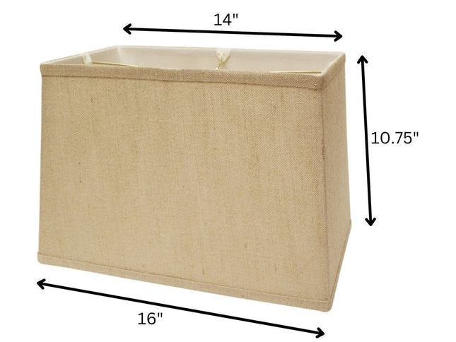 16" Golden Fiber Throwback Rectangle Burlap Lampshade