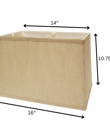 16" Golden Fiber Throwback Rectangle Burlap Lampshade