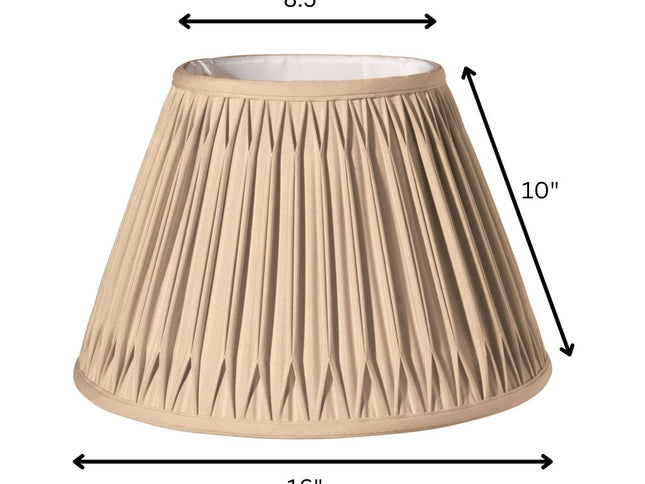 Gold Shantung Silk Pleated Bell Lamp Shade