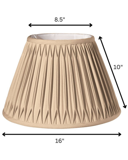 Gold Shantung Silk Pleated Bell Lamp Shade