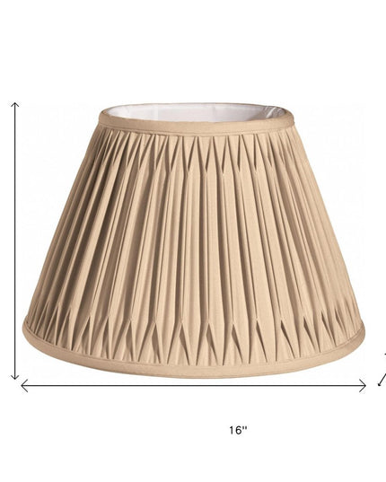 Gold Shantung Silk Pleated Bell Lamp Shade