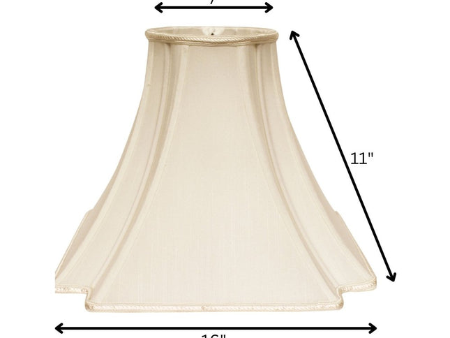 Ivory Shantung Silk Square Lamp Shade