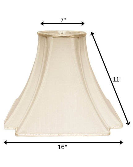Ivory Shantung Silk Square Lamp Shade