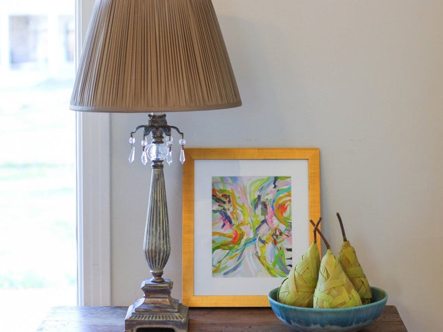 Ash Gray Taffeta Pleated Empire Lamp Shade