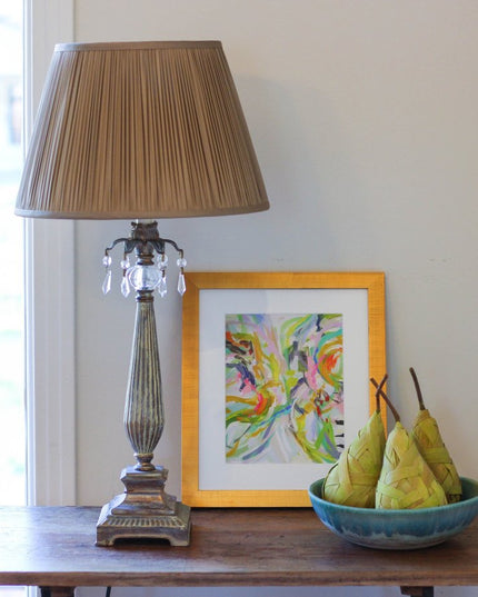 Ash Gray Taffeta Pleated Empire Lamp Shade