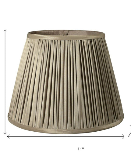 Ash Gray Taffeta Pleated Empire Lamp Shade