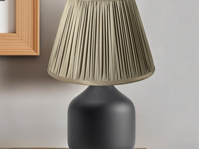 Ash Gray Taffeta Pleated Empire Lamp Shade