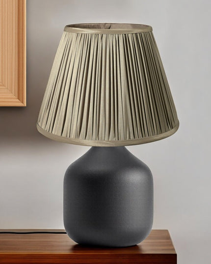 Ash Gray Taffeta Pleated Empire Lamp Shade