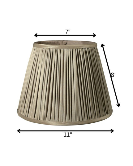 Ash Gray Taffeta Pleated Empire Lamp Shade