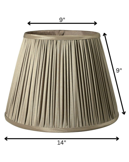 Ash Gray Taffeta Pleated Empire Lamp Shade