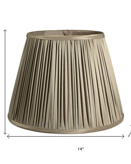Ash Gray Taffeta Pleated Empire Lamp Shade