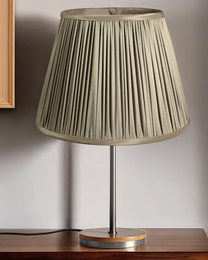 Ash Gray Taffeta Pleated Empire Lamp Shade