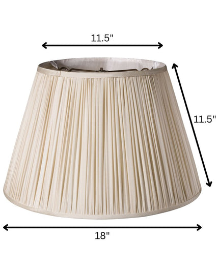 Cream Taffeta Pleated Empire Lamp Shade