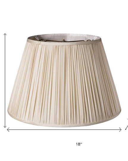 Cream Taffeta Pleated Empire Lamp Shade