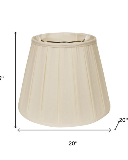20" Ivory Slanted English Box Shantung Lampshade
