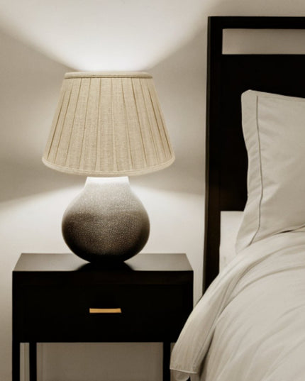 Cream Linen Pleated Empire Lamp Shade