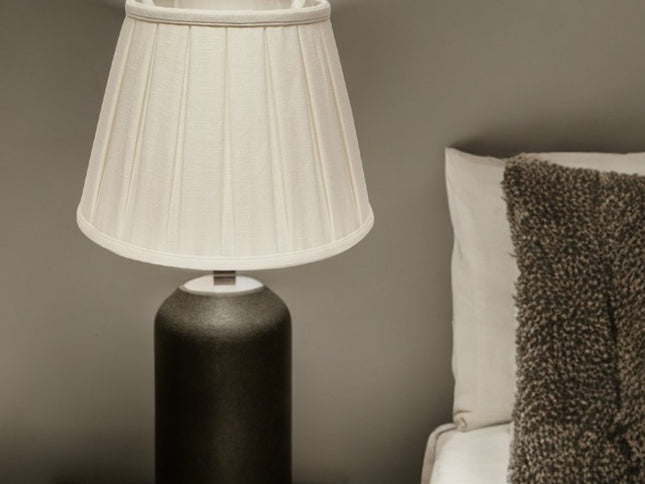 White Linen Pleated Empire Lamp Shade