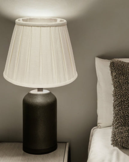 White Linen Pleated Empire Lamp Shade