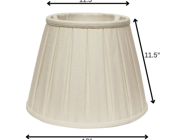 White Linen Pleated Empire Lamp Shade