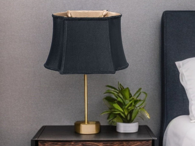14" Black with Bronze Lining Premium Oblong Shantung Lampshade