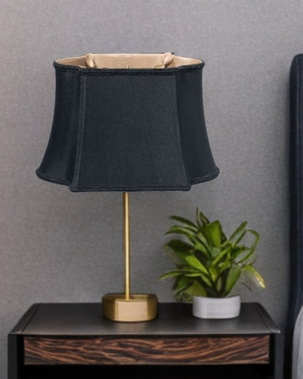 14" Black with Bronze Lining Premium Oblong Shantung Lampshade
