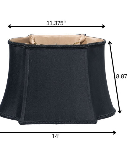 14" Black with Bronze Lining Premium Oblong Shantung Lampshade