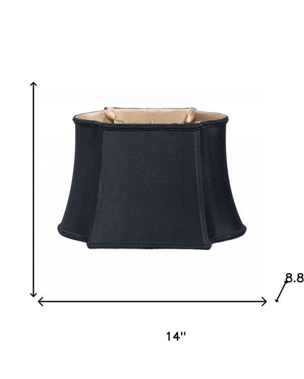 14" Black with Bronze Lining Premium Oblong Shantung Lampshade