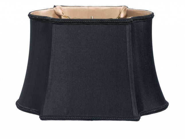 14" Black with Bronze Lining Premium Oblong Shantung Lampshade