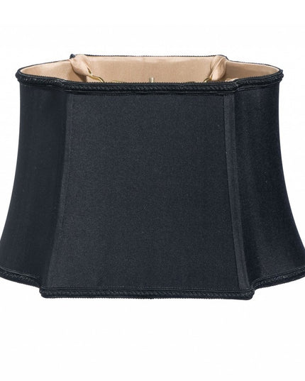 14" Black with Bronze Lining Premium Oblong Shantung Lampshade