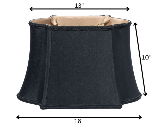 16" Black with Bronze Lining Premium Oblong Shantung Lampshade