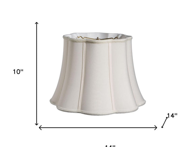 14" Cream Melon Scallop Shantung Lampshade