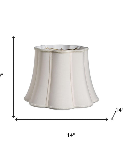 14" Cream Melon Scallop Shantung Lampshade