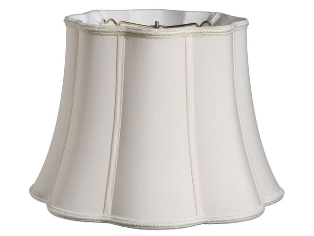 14" Cream Melon Scallop Shantung Lampshade