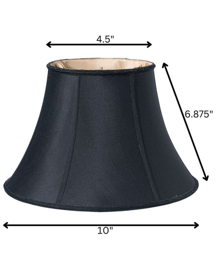 Black Shantung Silk Oval Lamp Shade