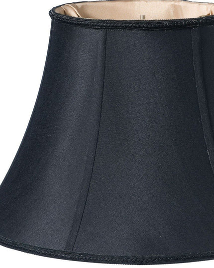 Black Shantung Silk Oval Lamp Shade