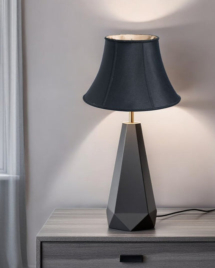 Black Shantung Silk Oval Lamp Shade