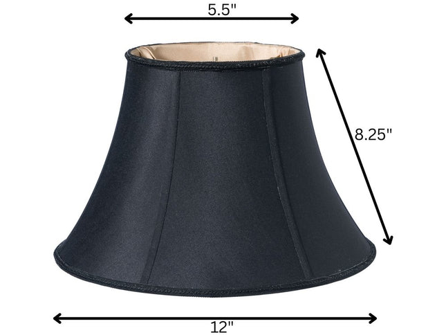 Black Shantung Silk Oval Lamp Shade