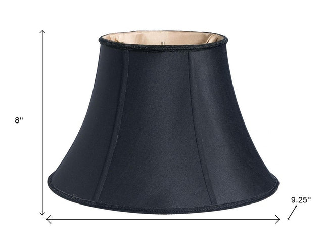Black Shantung Silk Oval Lamp Shade